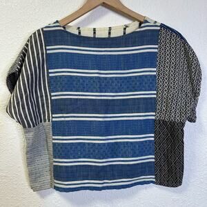 Ace and Jig top, blouse, patchwork, ikat, 100% cotton, Ace & Jig, embroidered